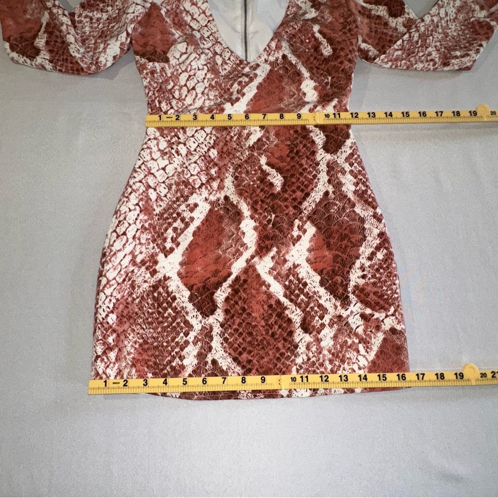 NBD X Naven • Rachel Mini Dress Size XXS Red Snake Party Event Date Night Plunge - Picture 13 of 14